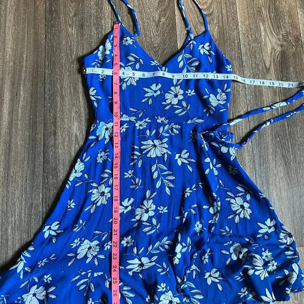 Sundress Sleeveless Royal Blue with Flowers (S) Mi AMi dd14 - Picture 6 of 12